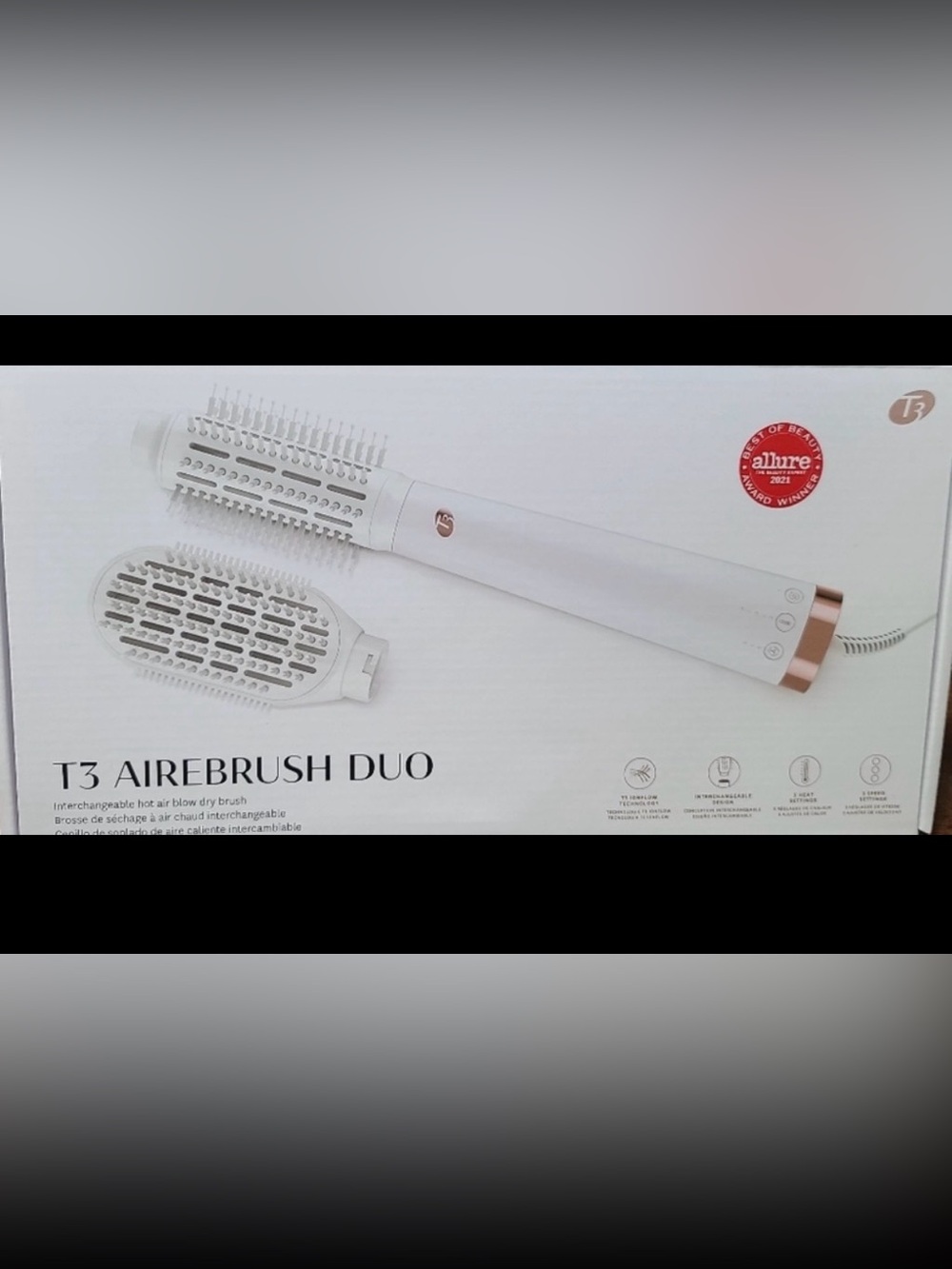 NIB T3 AireBrush
Duo (Hair dryer + Styler) White/Rose Gold - Retails $189.99